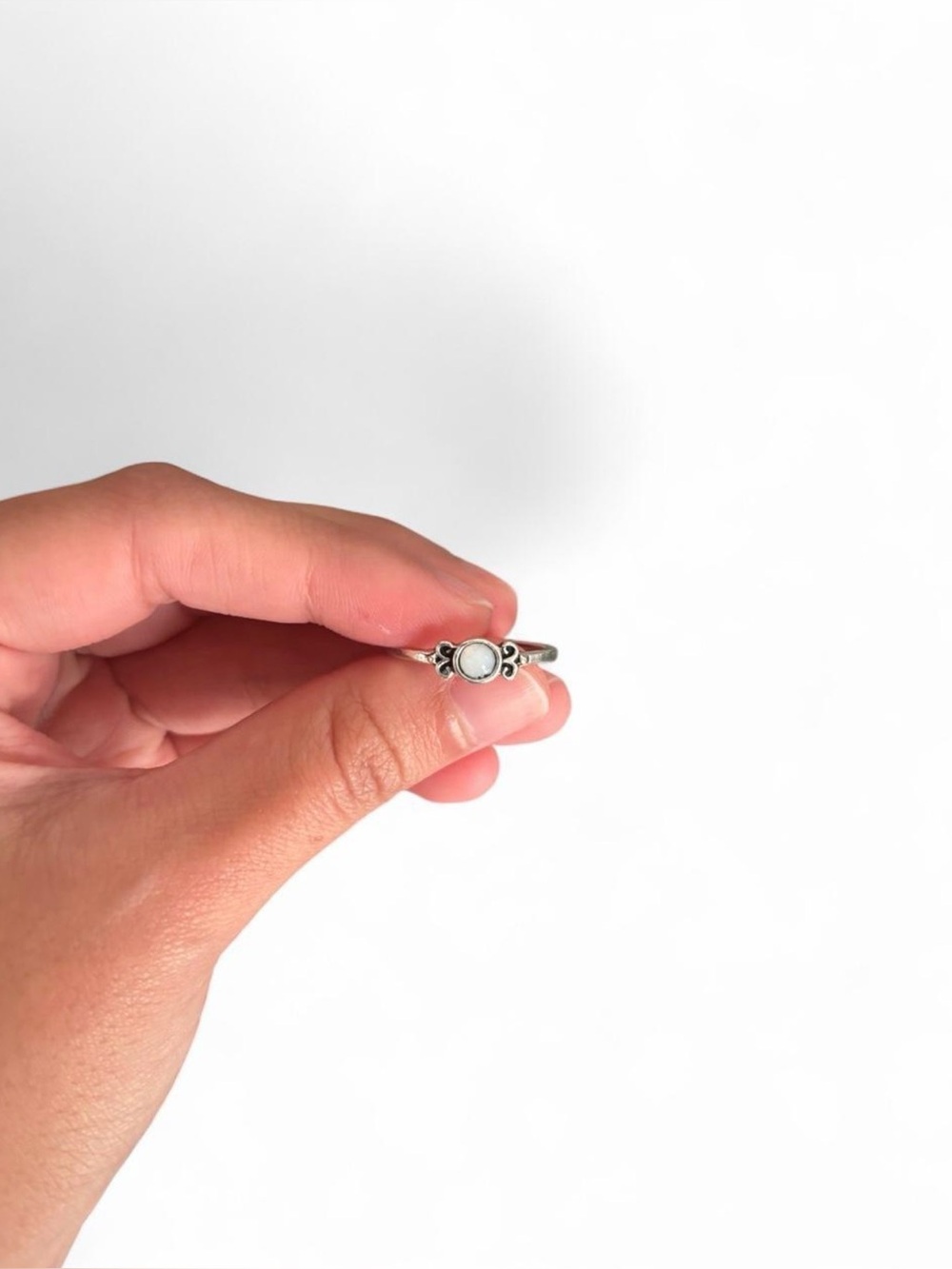Silver ring with stone